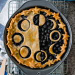 vegan blueberry pie moon stars crust design