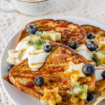 easy vegan french toast with yogurt and fruit